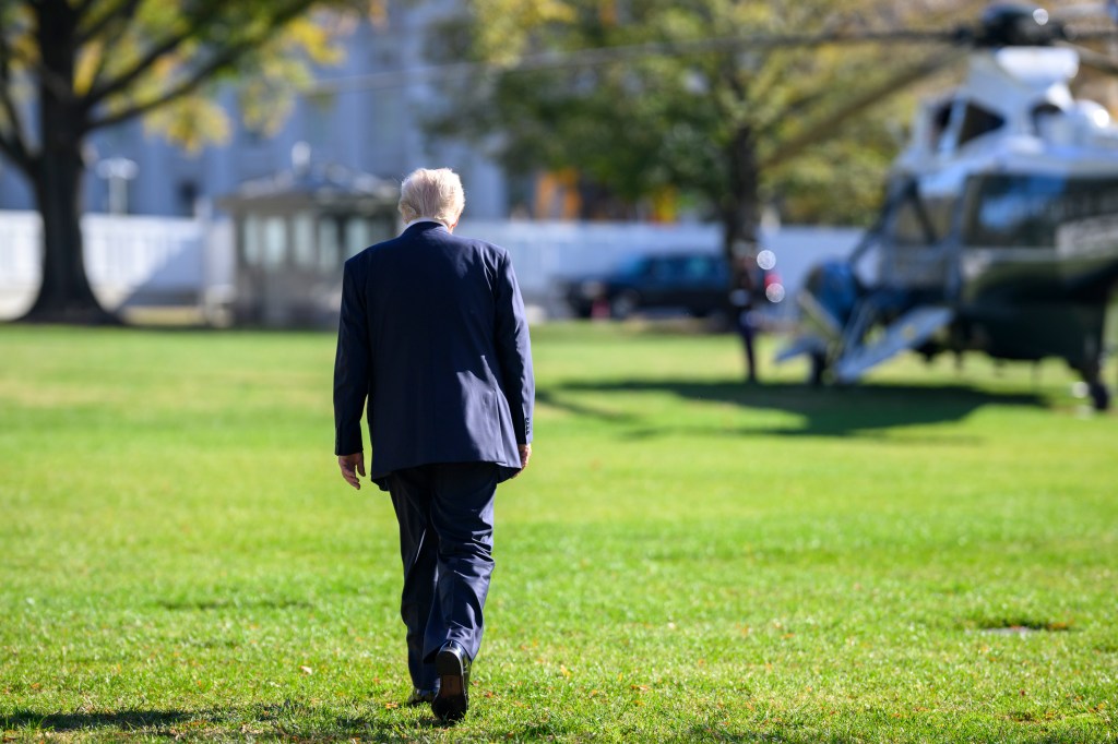 President Donald Trump departs the White House en route to Miami to deliver remarks at the America Business Forum, Wednesday, November 5, 2025. (Official White House Photo by Daniel Torok)