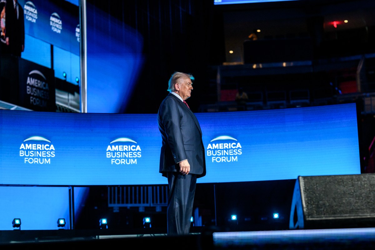 President Donald Trump arrives on stage to deliver remarks at the America Business Forum Miami at the Kaseya Center in Miami, Florida, Wednesday, November 5, 2025. (Official White House Photo by Molly Riley)