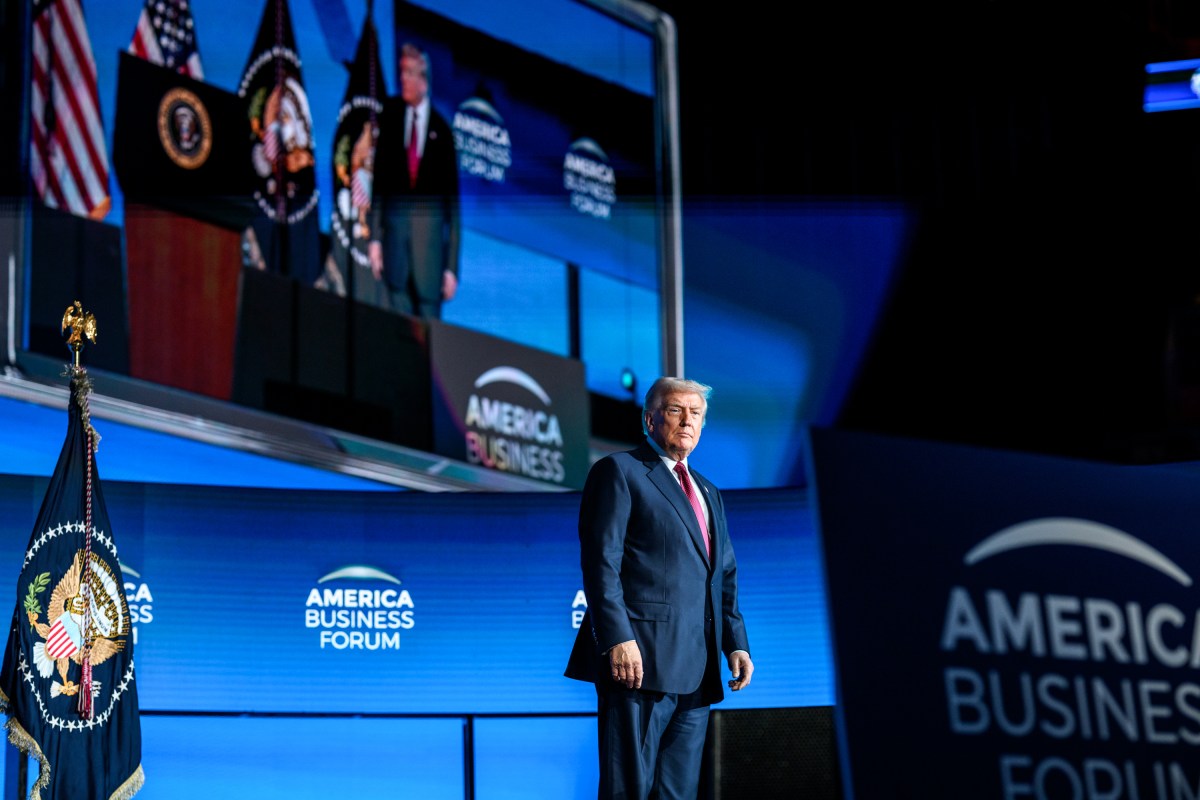 President Donald Trump arrives on stage to deliver remarks at the America Business Forum Miami at the Kaseya Center in Miami, Florida, Wednesday, November 5, 2025. (Official White House Photo by Molly Riley)