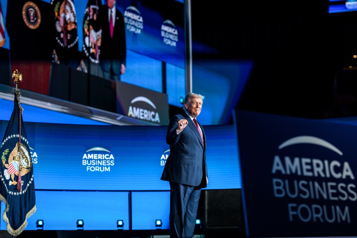 President Donald Trump arrives on stage to deliver remarks at the America Business Forum Miami at the Kaseya Center in Miami, Florida, Wednesday, November 5, 2025. (Official White House Photo by Molly Riley)