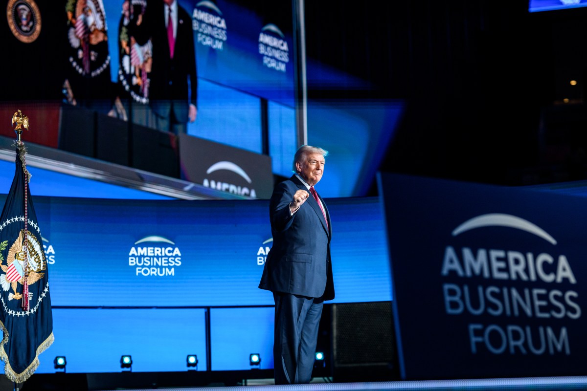 President Donald Trump arrives on stage to deliver remarks at the America Business Forum Miami at the Kaseya Center in Miami, Florida, Wednesday, November 5, 2025. (Official White House Photo by Molly Riley)