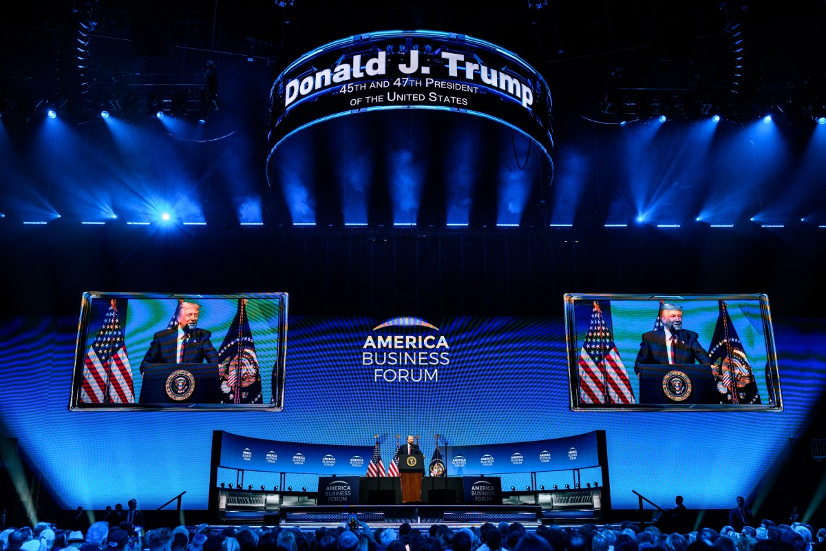 President Donald Trump delivers remarks at the America Business Forum Miami at the Kaseya Center in Miami, Florida, Wednesday, November 5, 2025. (Official White House Photo by Molly Riley)