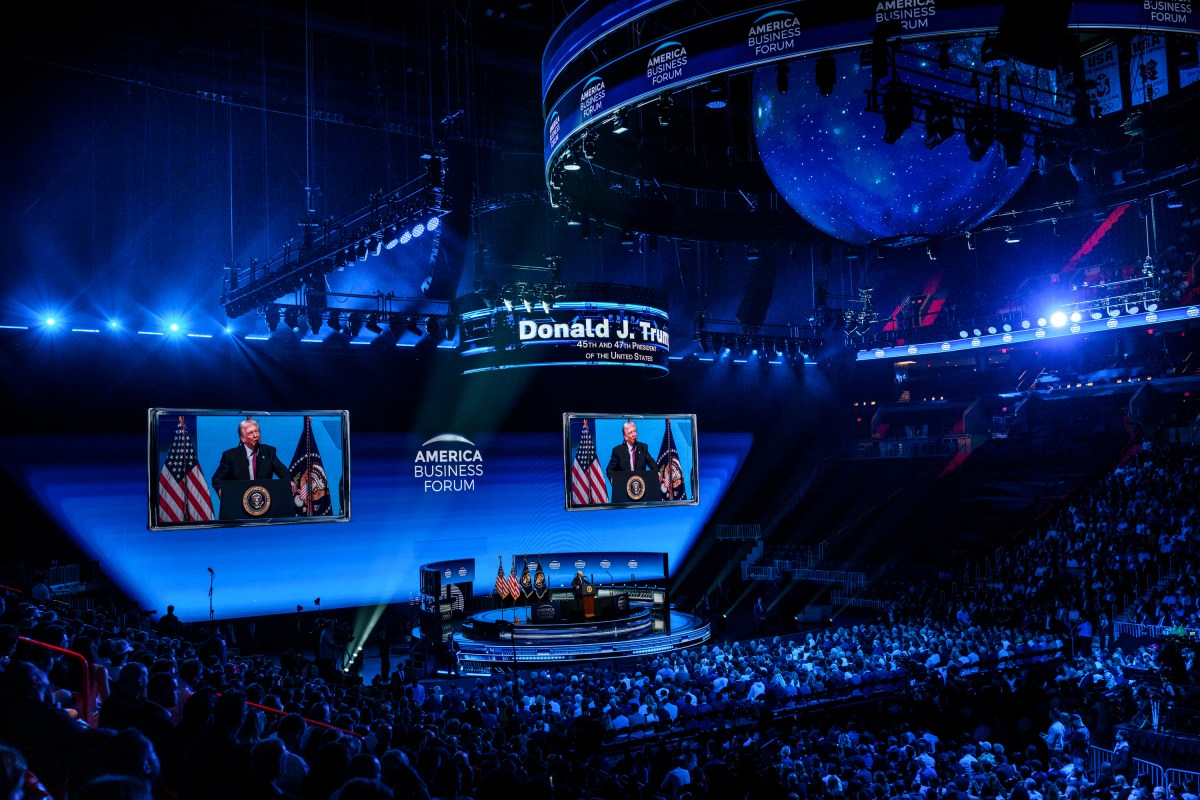President Donald Trump delivers remarks at the America Business Forum Miami at the Kaseya Center in Miami, Florida, Wednesday, November 5, 2025. (Official White House Photo by Molly Riley)