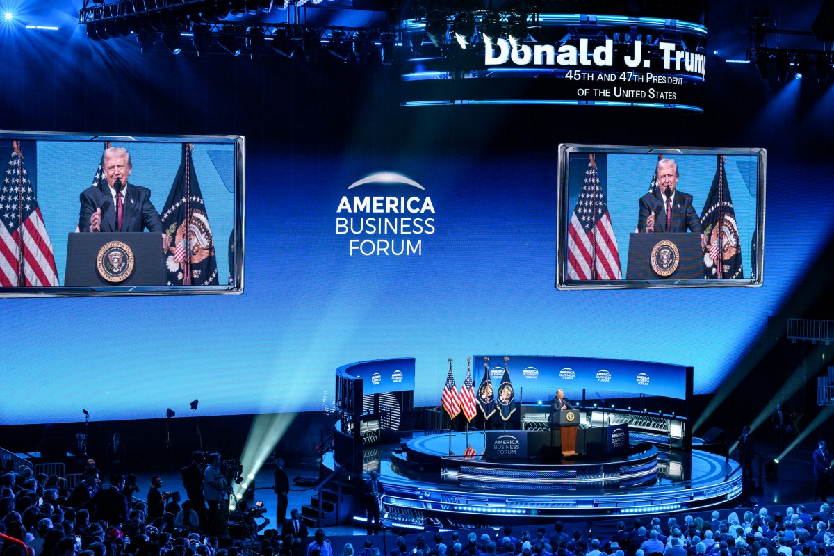 President Donald Trump delivers remarks at the America Business Forum Miami at the Kaseya Center in Miami, Florida, Wednesday, November 5, 2025. (Official White House Photo by Molly Riley)