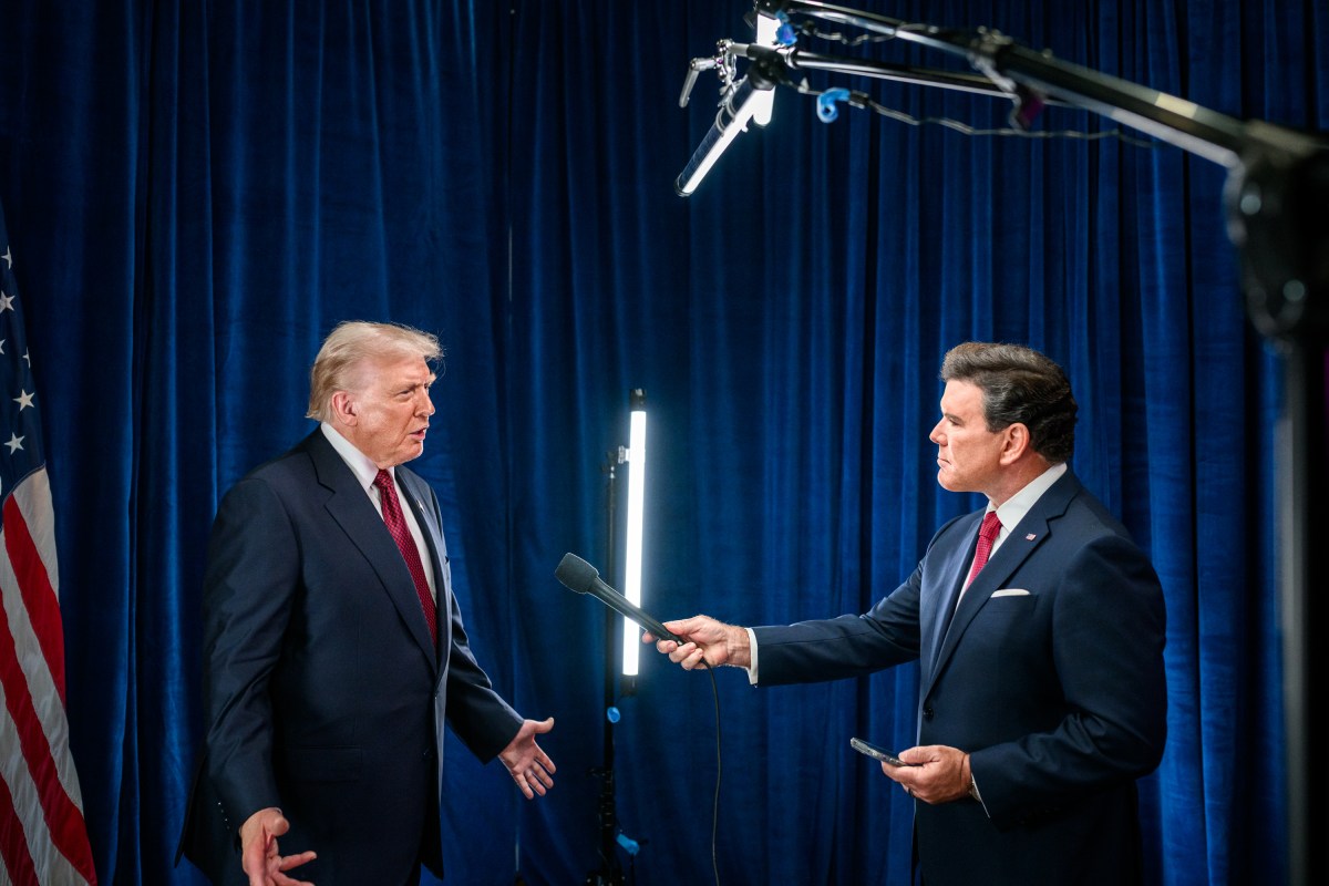 President Donald Trump participates in an interview with Fox News’ Bret Baier in the Chapel Room of the Kaseya Center in Miami, Florida, Wednesday, November 5, 2025. (Official White House Photo by Molly Riley)