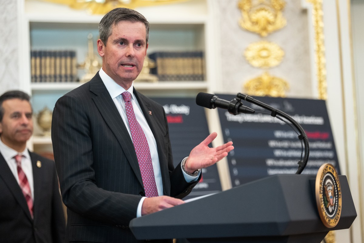 President Donald Trump makes an announcement on lowering drug prices alongside pharmaceutical representatives and Cabinet members in the Oval Office, Thursday, November 6, 2025. (Official White House Photo by Abe McNatt)