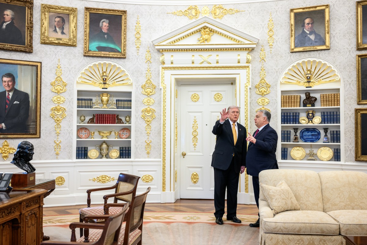 President Donald Trump speaks with Hungarian Prime Minister Viktor Orban in the Oval Office before a bilateral meeting, Friday, November 7, 2025. (Official White House Photo by Daniel Torok)