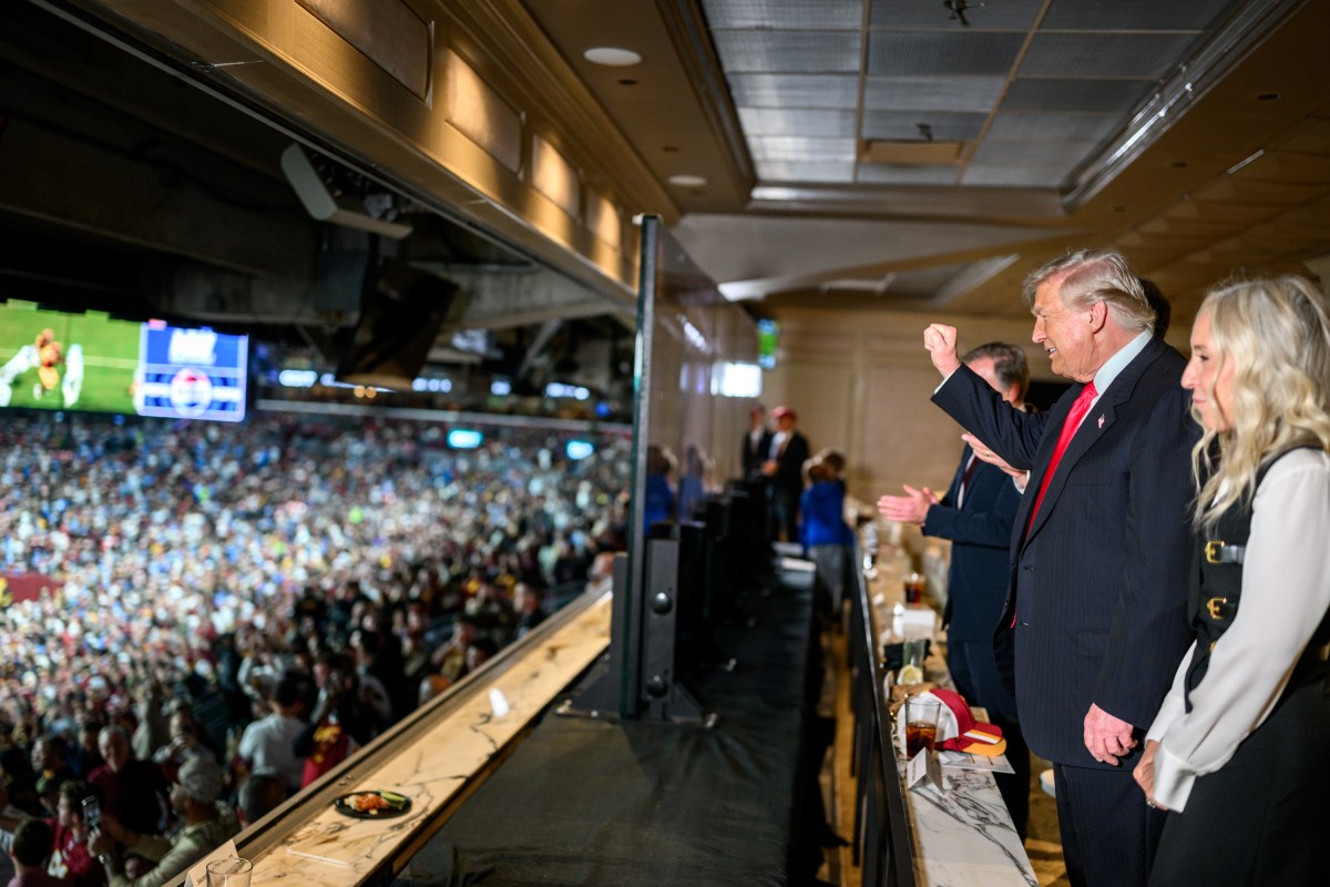 President Donald Trump attends an NFL game between the Washington Commanders and Detroit Lions at Northwest Stadium in Landover, Maryland, Sunday, November 9, 2025. (Official White House Photo by Daniel Torok)