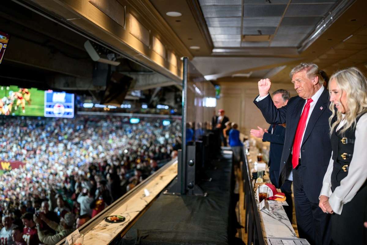 President Donald Trump attends an NFL game between the Washington Commanders and Detroit Lions at Northwest Stadium in Landover, Maryland, Sunday, November 9, 2025. (Official White House Photo by Daniel Torok)