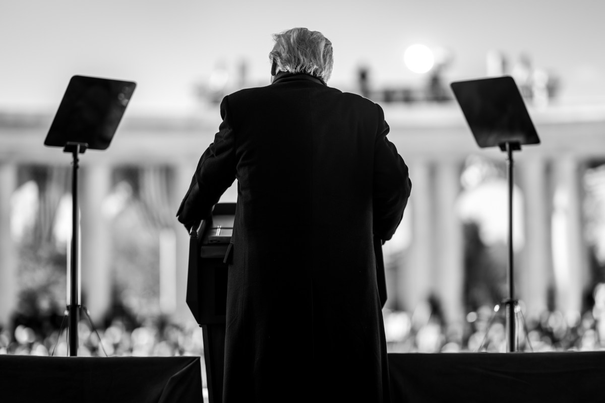 President Donald Trump delivers remarks at a Veterans Day ceremony at the Memorial Amphitheater at Arlington National Cemetery, Tuesday, November 11, 2025, in Arlington, Virginia. (Official White House Photo by Daniel Torok)