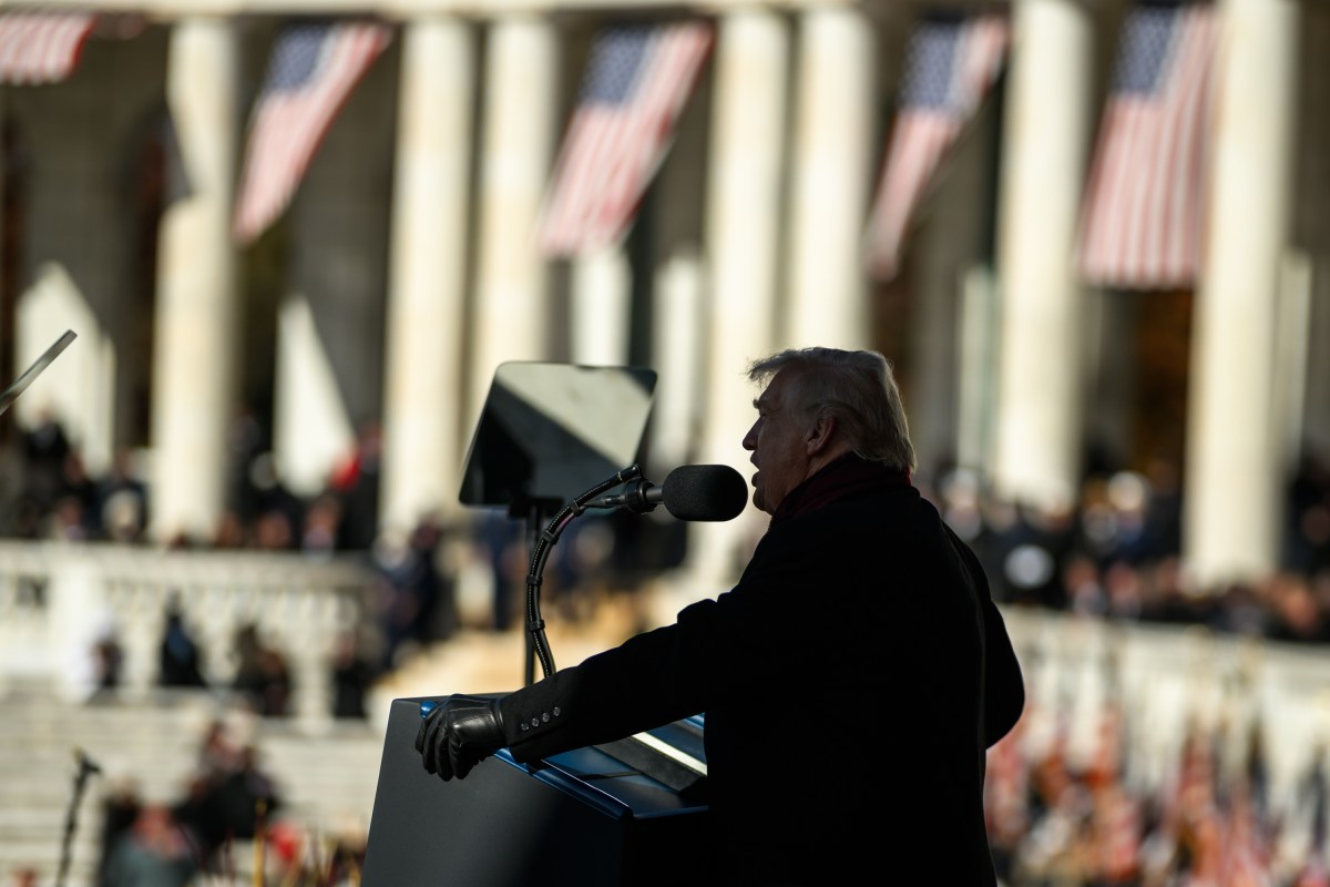 President Donald Trump delivers remarks at a Veterans Day ceremony at the Memorial Amphitheater at Arlington National Cemetery, Tuesday, November 11, 2025, in Arlington, Virginia. (Official White House Photo by Daniel Torok)