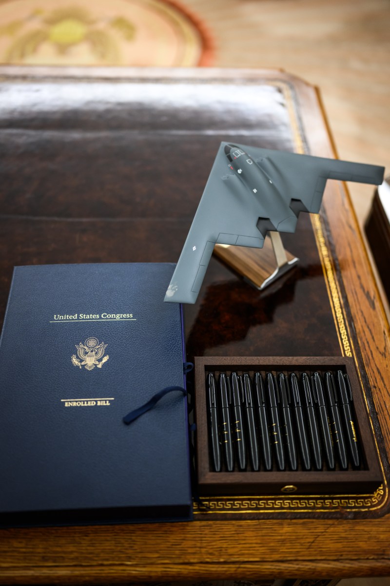 The funding bill ending the longest government shutdown in history sits on the Resolute Desk in the Oval Office, Wednesday, November 12, 2025. (Official White House Photo by Daniel Torok)