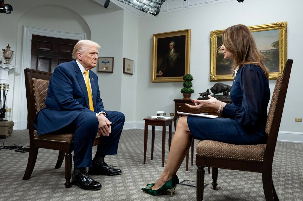 President Donald Trump participates in an interview with Bev Turner of GB News on Friday, November 14, 2025, in the Roosevelt Room of the White House. (Official White House Photo by Joyce N. Boghosian).