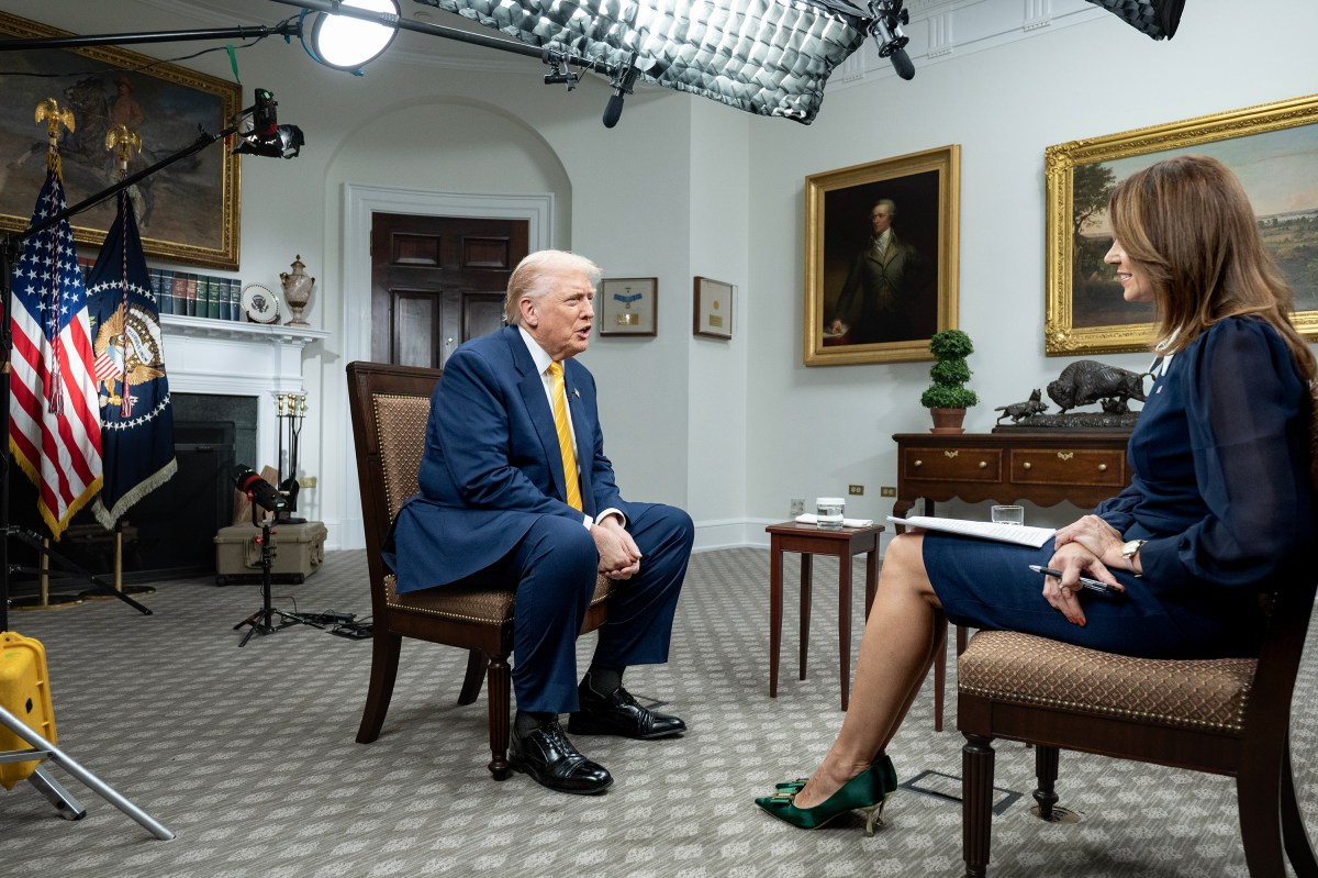 President Donald Trump participates in an interview with Bev Turner of GB News on Friday, November 14, 2025, in the Roosevelt Room of the White House. (Official White House Photo by Joyce N. Boghosian).