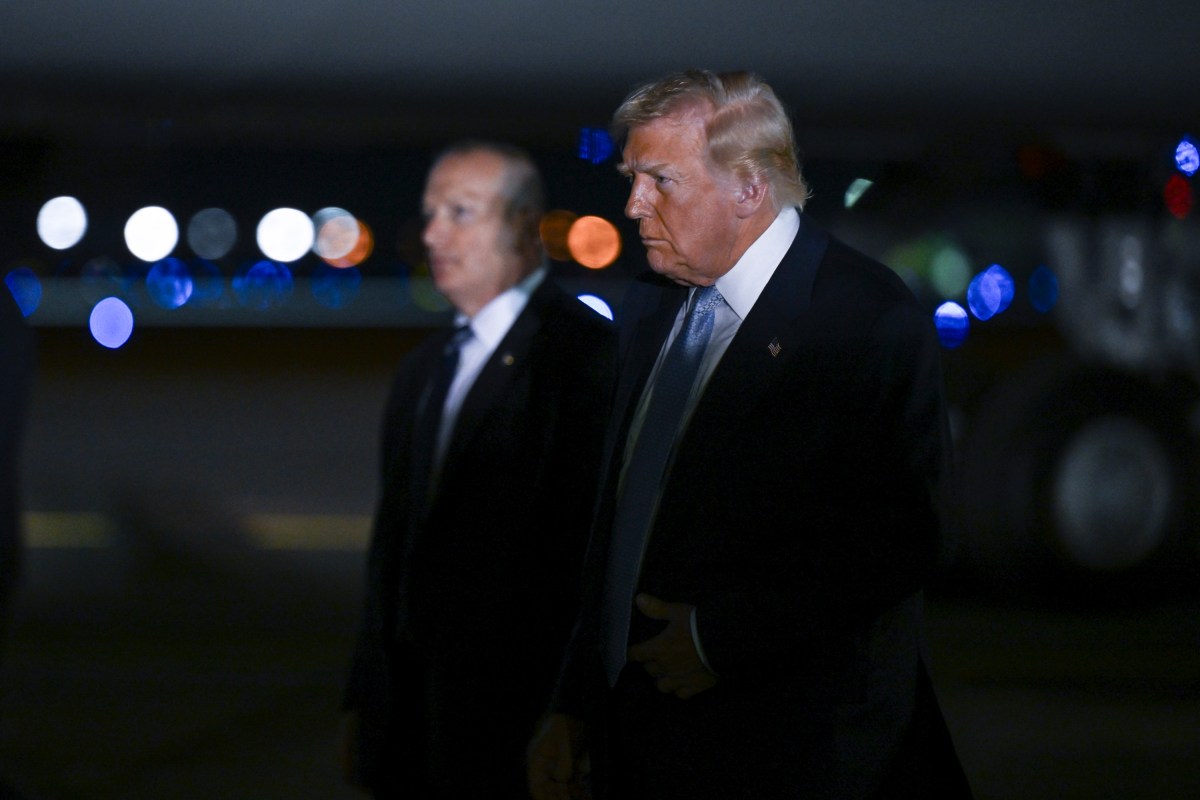 President Donald Trump speaks to the press before boarding Air Force One at Palm Beach International Airport in West Palm Beach, Florida on Sunday, November 16, 2025, en route Joint Base Andrews, Maryland  (Official White House Photo by Molly Riley)