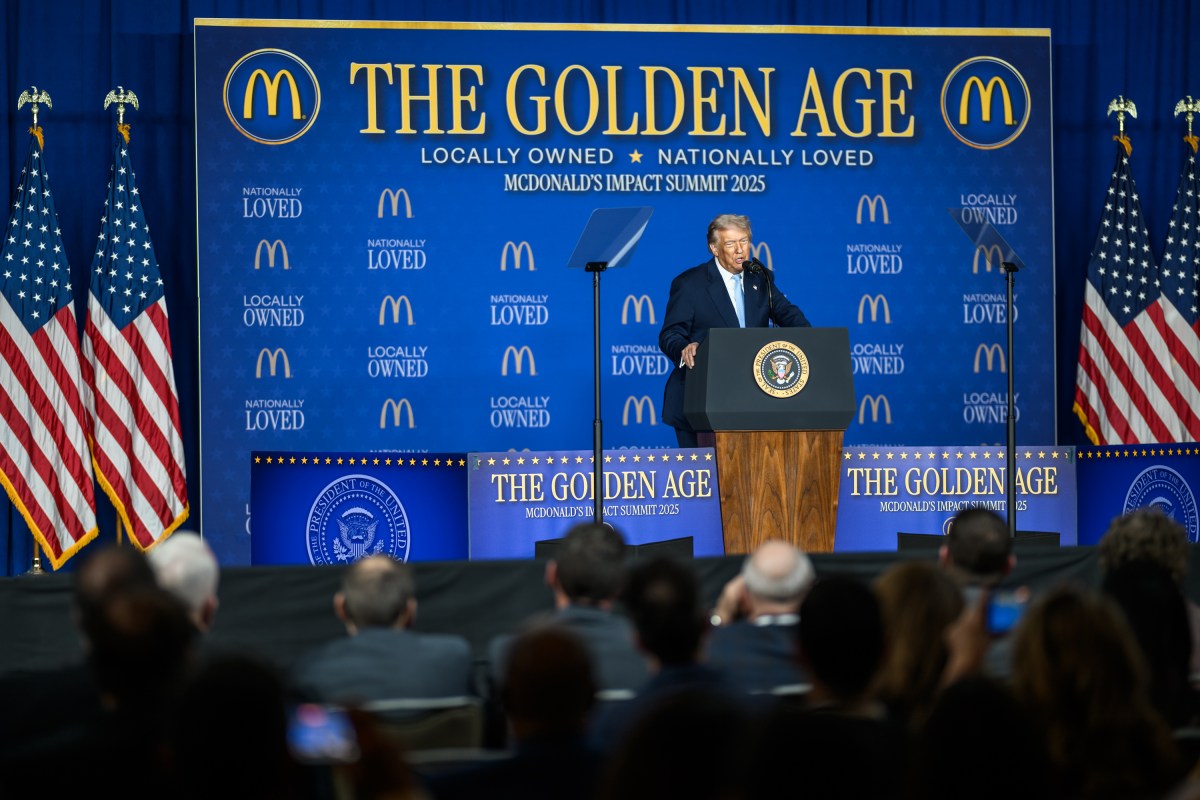 President Donald Trump delivers remarks at the McDonald’s Impact Summit, Monday, November 17, 2025, at the Westin D.C. in Washington, D.C. (Official White House Photo by Daniel Torok)