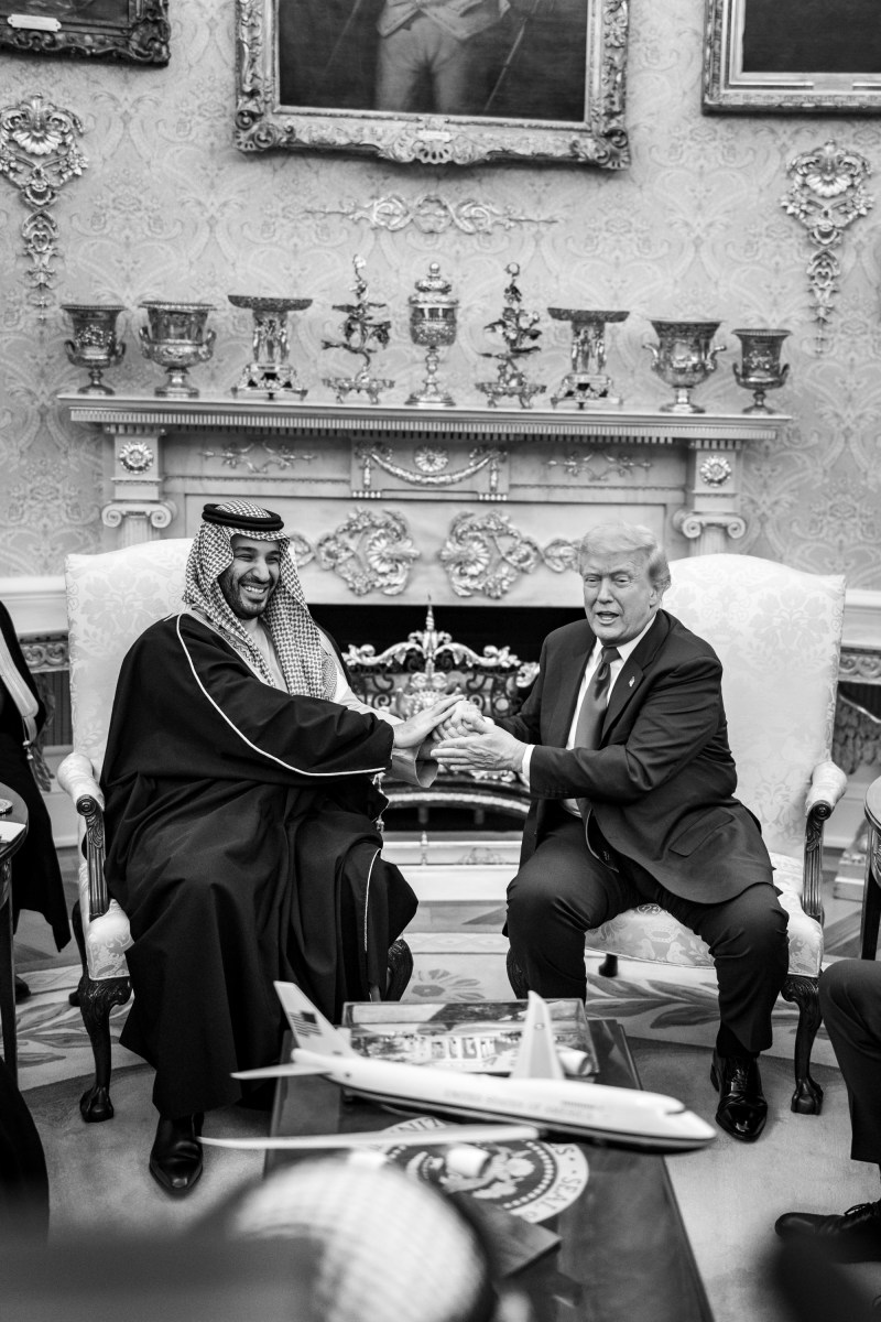 President Donald Trump participates in a bilateral meeting with Crown Prince and Prime Minister Mohammed bin Salman Al Saud of Saudi Arabia, Tuesday, November 18, 2025, in the Oval Office. (Official White House Photo by Daniel Torok)
