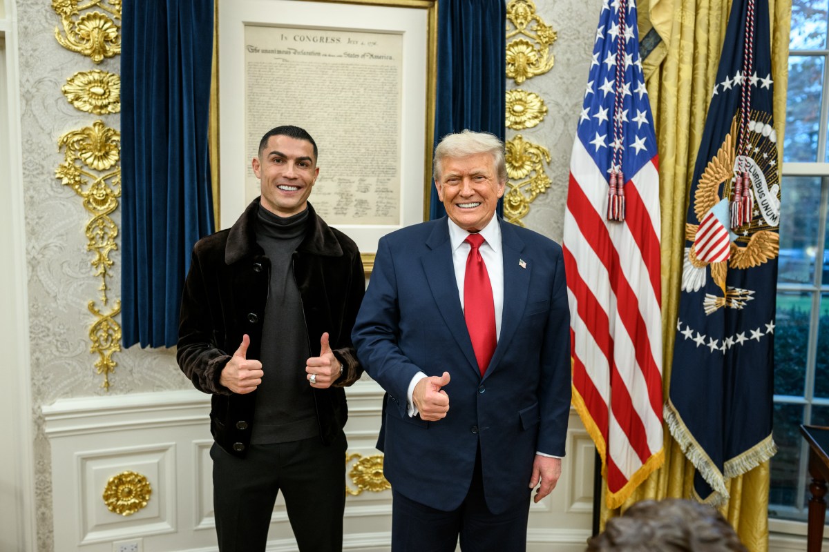 President Donald Trump meets with Cristiano Ronaldo in the Oval Office – The White House