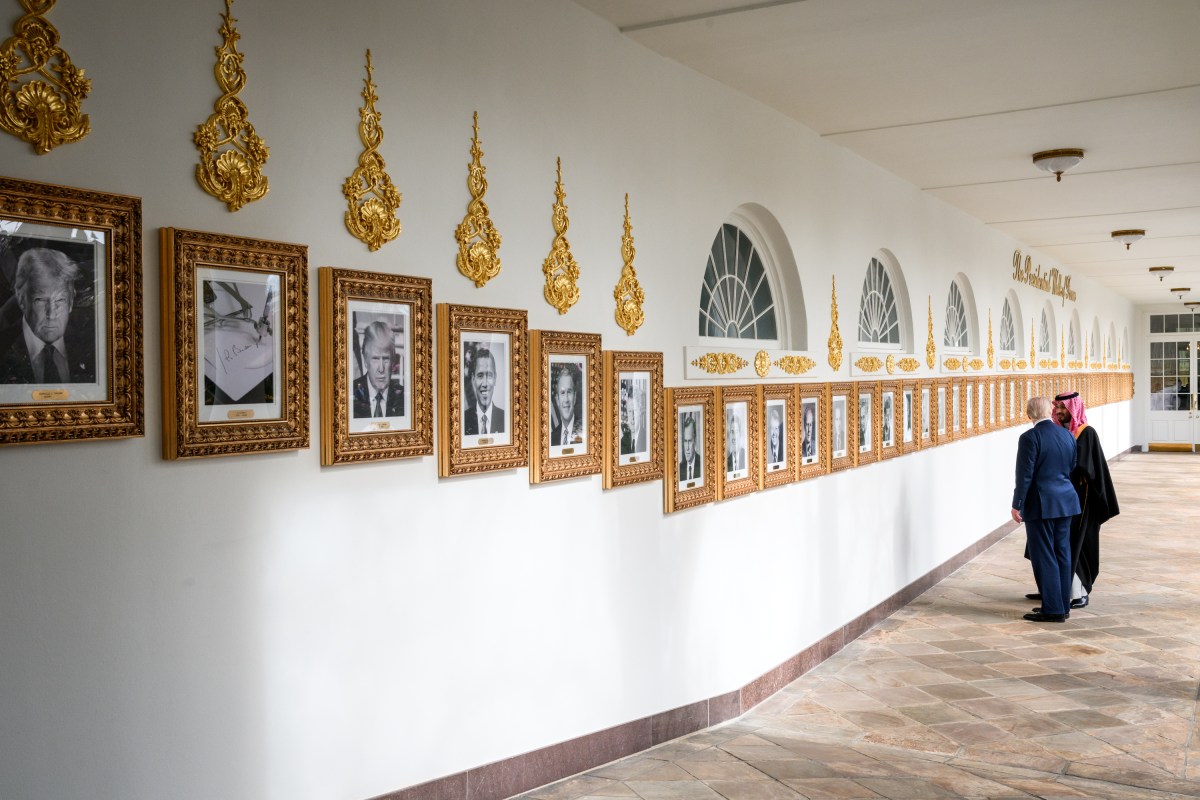 President Donald Trump and Crown Prince and Prime Minister Mohammed bin Salman Al Saud of Saudi Arabia walk along the West Colonnade of the White House to the Oval Office, Tuesday, November 18, 2025. (Official White House Photo by Joyce N. Boghosian)