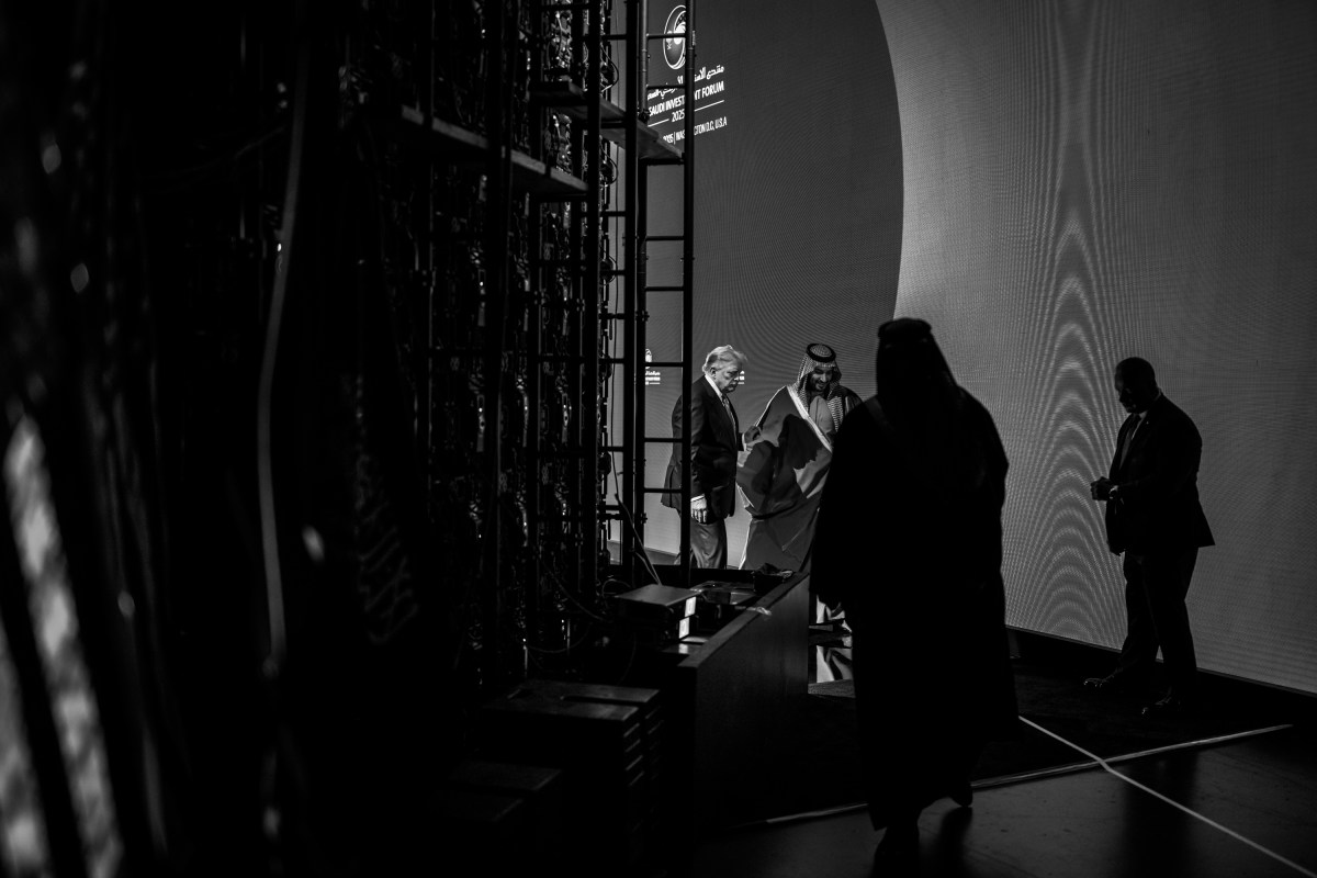President Donald Trump and Crown Prince and Prime Minister Mohammed bin Salman Al Saud of Saudi Arabia leave the stage after delivering remarks at the U.S.-Saudi Investment Forum, Wednesday, November 19, 2025, at the John F. Kennedy Center for the Performing Arts in Washington, D.C. (Official White House Photo by Daniel Torok)