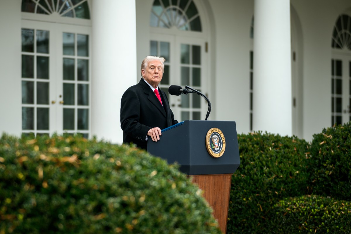 President Donald Trump and First Lady Melania Trump participate in the annual ceremony to pardon the national Thanksgiving turkeys, Tuesday, November 25, 2025, in the White House Rose Garden. (Official White House Photo by Daniel Torok)