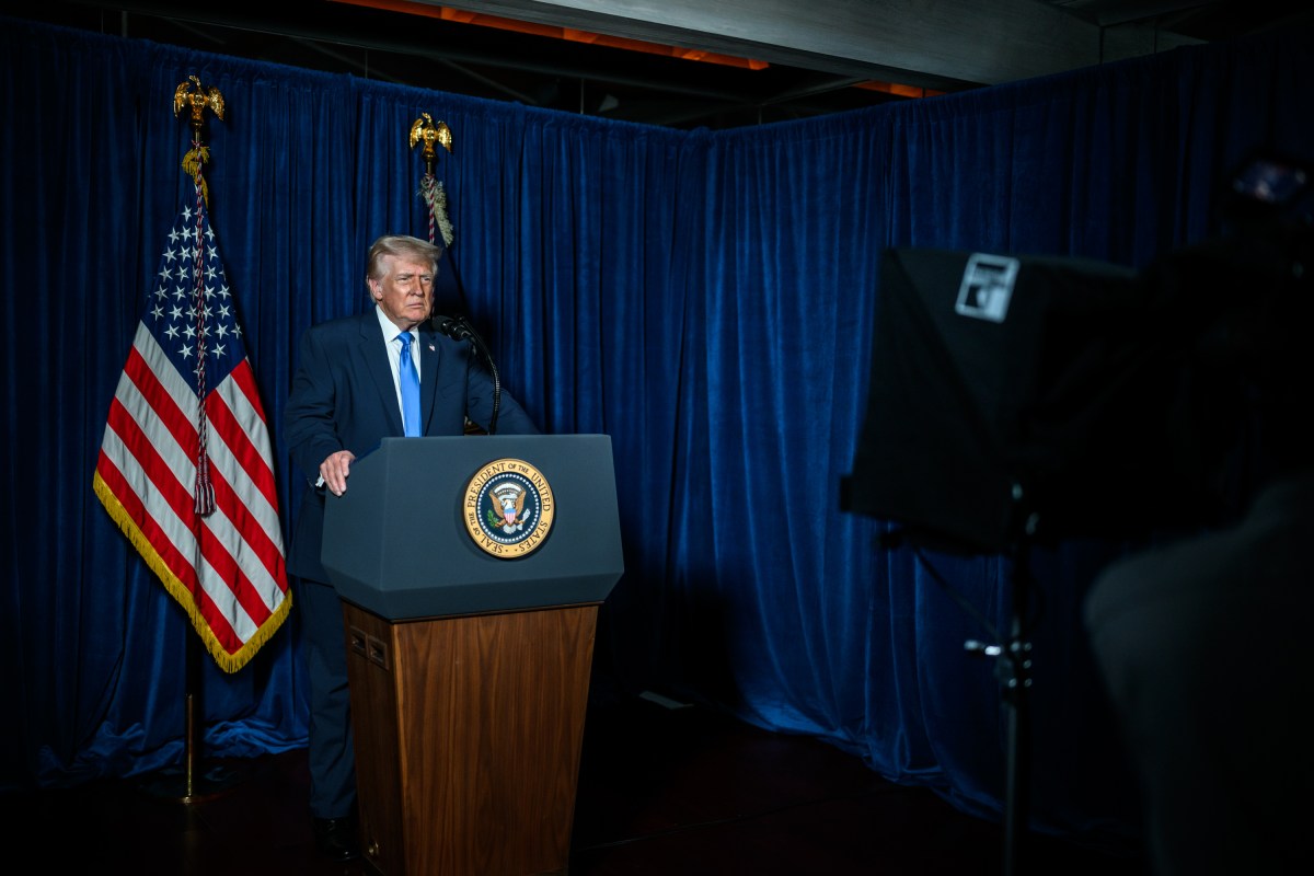 President Donald Trump addresses the nation on the shooting of two National Guard soldiers in Washington, D.C., Wednesday, November 26, 2025, from his residence in Mar-a-Lago in Palm Beach, Florida. (Official White House Photo by Daniel Torok)