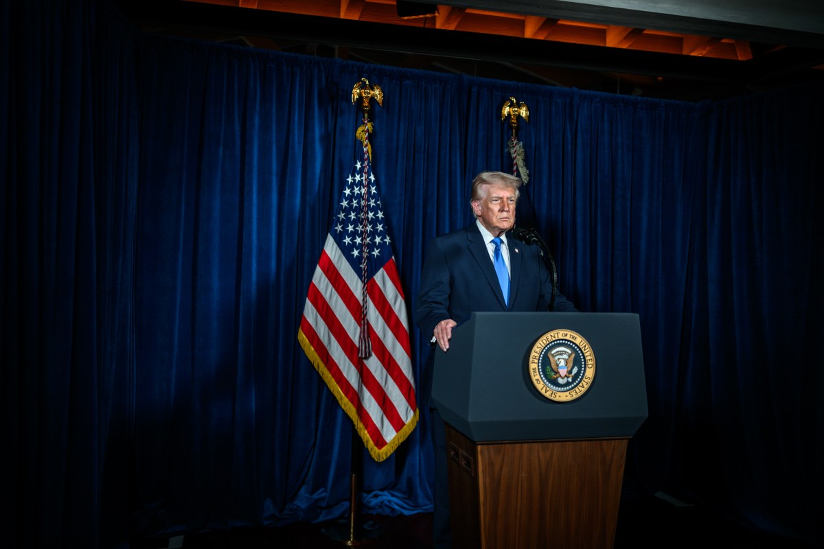 President Donald Trump addresses the nation on the shooting of two National Guard soldiers in Washington, D.C., Wednesday, November 26, 2025, from his residence in Mar-a-Lago in Palm Beach, Florida. (Official White House Photo by Daniel Torok)