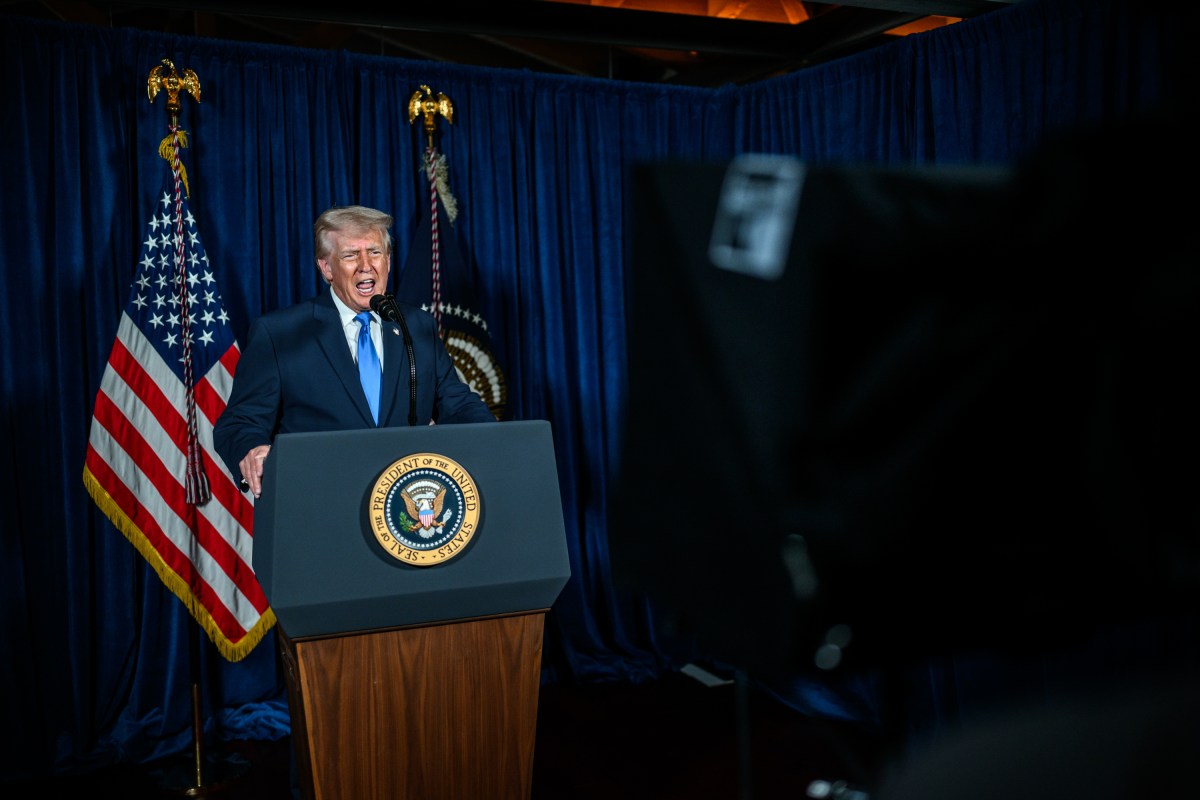 President Donald Trump addresses the nation on the shooting of two National Guard soldiers in Washington, D.C., Wednesday, November 26, 2025, from his residence in Mar-a-Lago in Palm Beach, Florida. (Official White House Photo by Daniel Torok)