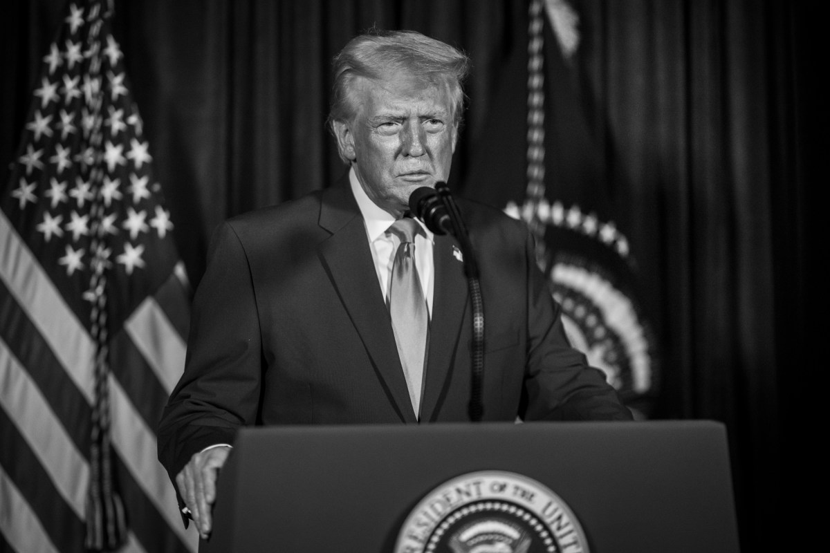 President Donald Trump addresses the nation on the shooting of two National Guard soldiers in Washington, D.C., Wednesday, November 26, 2025, from his residence in Mar-a-Lago in Palm Beach, Florida. (Official White House Photo by Daniel Torok)