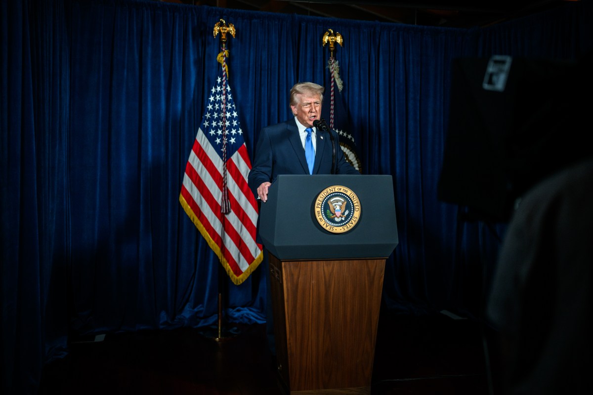 President Donald Trump addresses the nation on the shooting of two National Guard soldiers in Washington, D.C., Wednesday, November 26, 2025, from his residence in Mar-a-Lago in Palm Beach, Florida. (Official White House Photo by Daniel Torok)