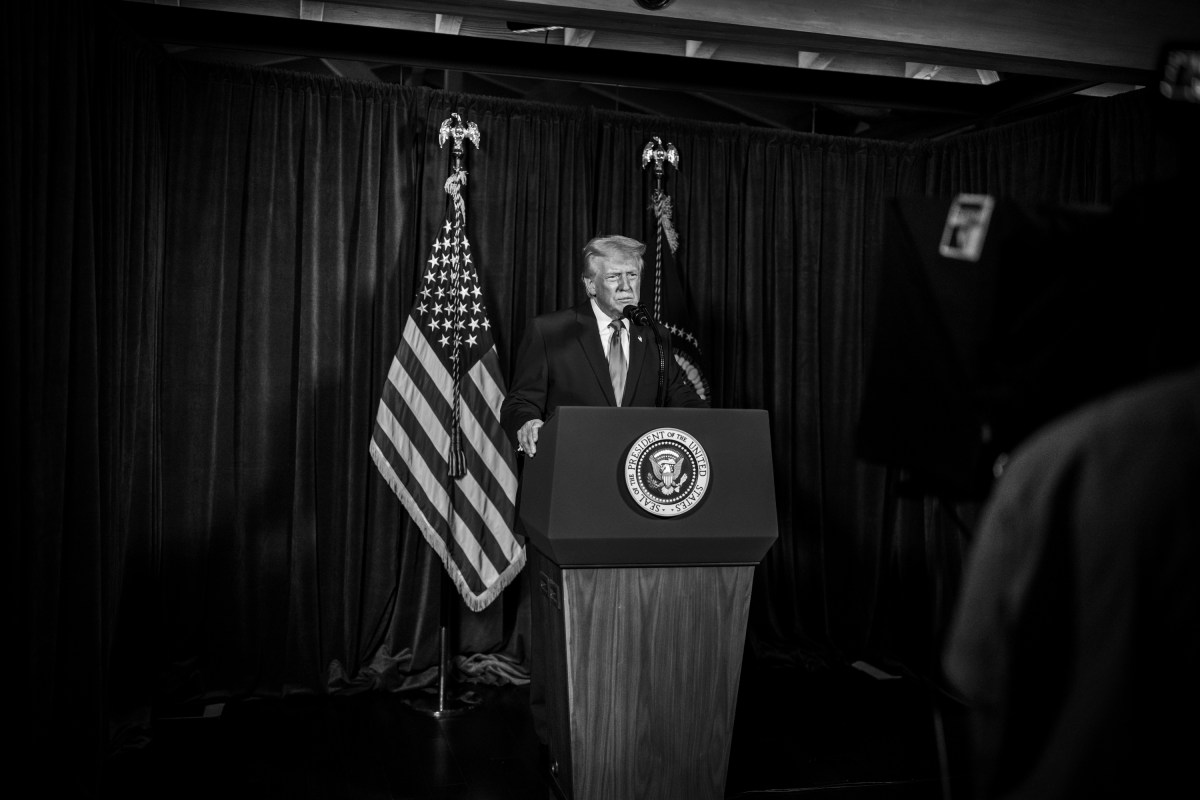 President Donald Trump addresses the nation on the shooting of two National Guard soldiers in Washington, D.C., Wednesday, November 26, 2025, from his residence in Mar-a-Lago in Palm Beach, Florida. (Official White House Photo by Daniel Torok)