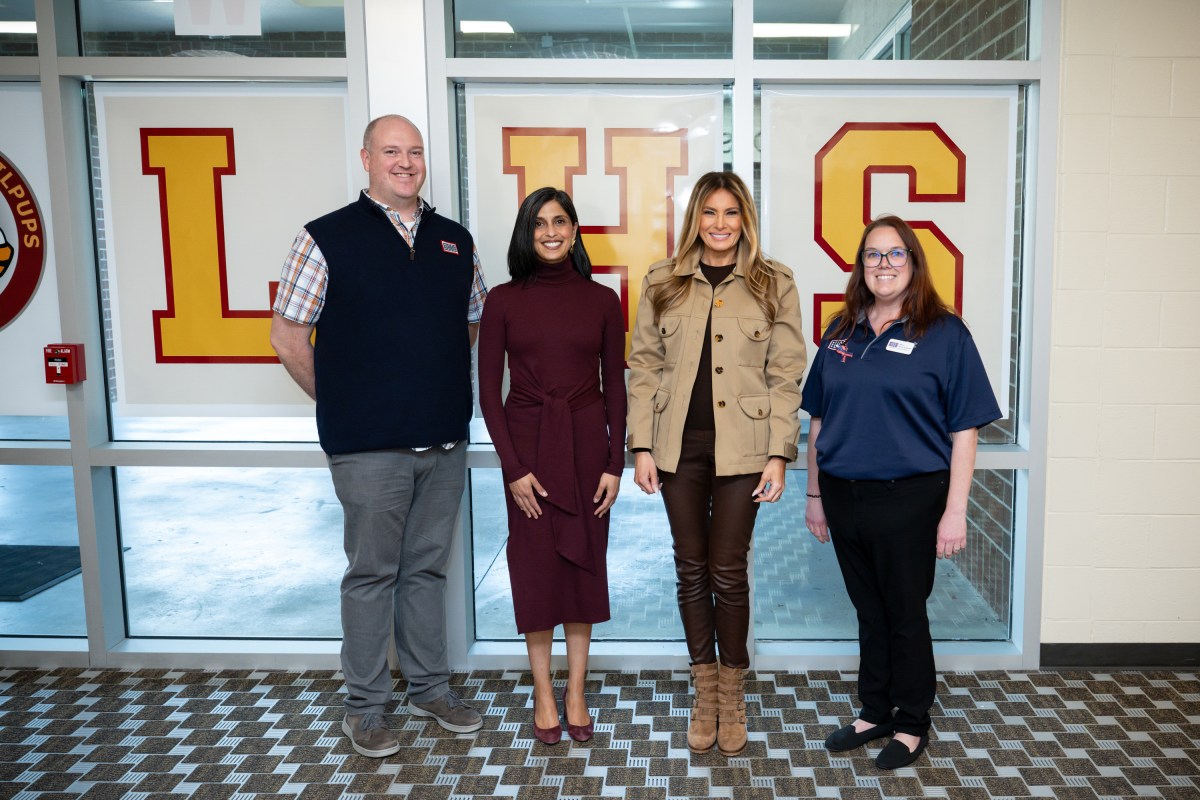 First Lady Melania Trump and Second Lady Usha Vance spend time with military members and their families to show appreciation for those who serve this holiday season at Camp Lejeune, NC and MCAS New, River, NC, Wednesday, November 19, 2025.  (Official White House Photo by Andrea Hanks)