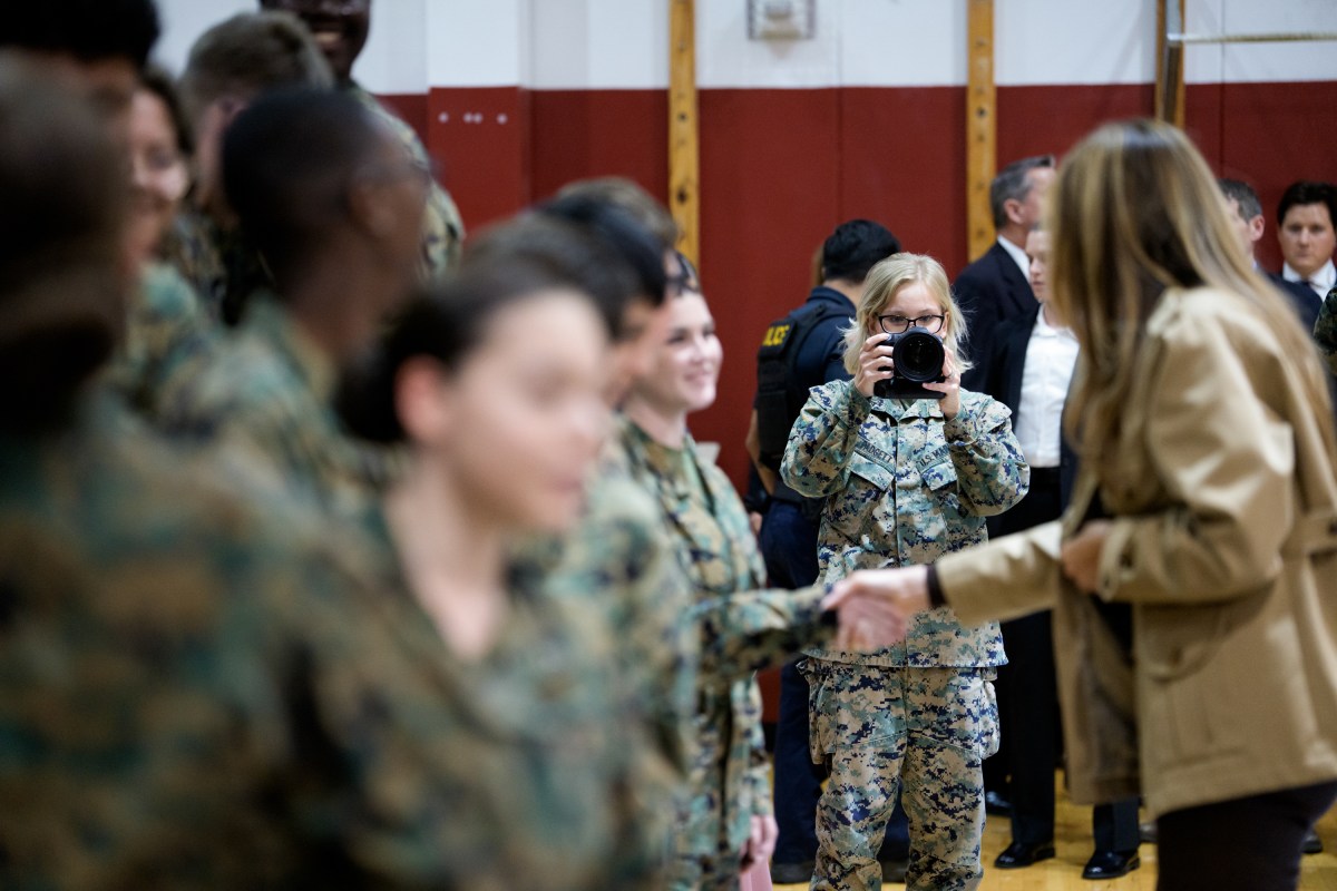 First Lady Melania Trump and Second Lady Usha Vance spend time with military members and their families to show appreciation for those who serve this holiday season at Camp Lejeune, NC and MCAS New, River, NC, Wednesday, November 19, 2025.  (Official White House Photo by Andrea Hanks)