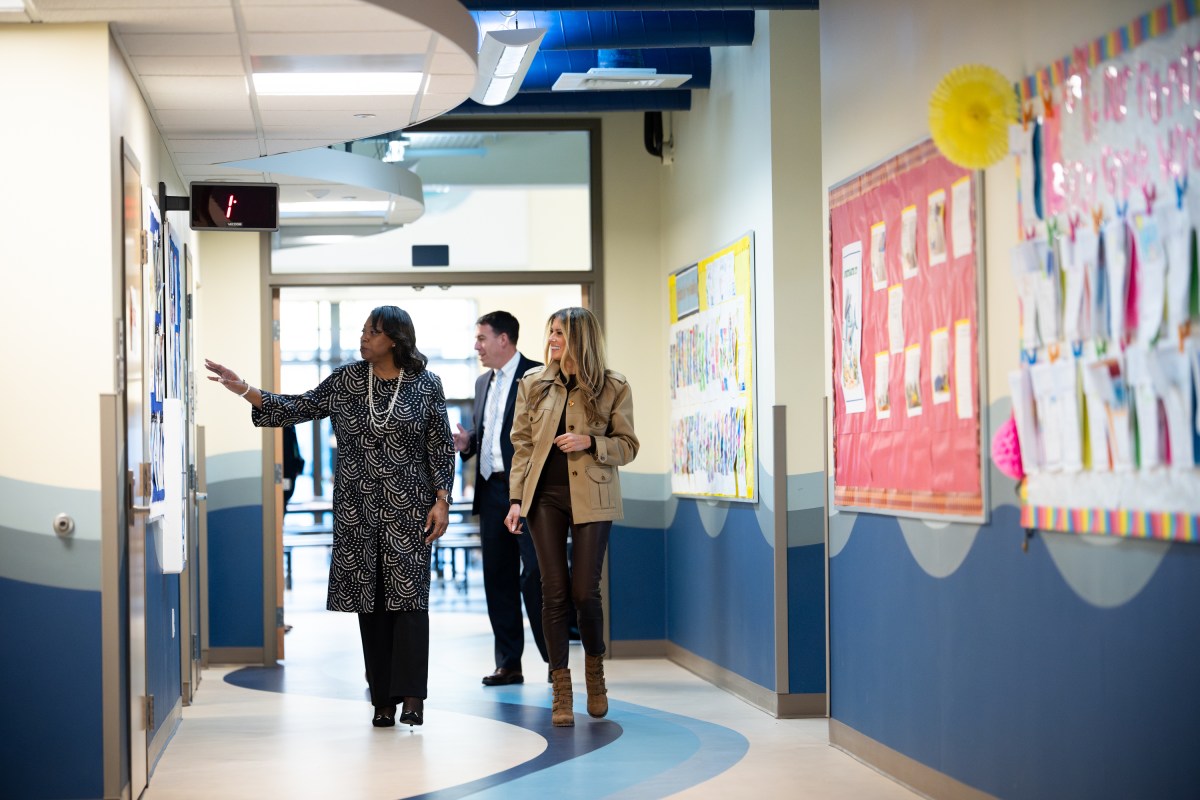 First Lady Melania Trump and Second Lady Usha Vance spend time with military members and their families to show appreciation for those who serve this holiday season at Camp Lejeune, NC and MCAS New, River, NC, Wednesday, November 19, 2025.  (Official White House Photo by Andrea Hanks)