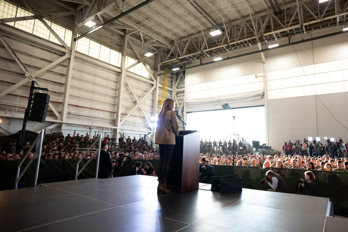 First Lady Melania Trump and Second Lady Usha Vance spend time with military members and their families to show appreciation for those who serve this holiday season at Camp Lejeune, NC and MCAS New, River, NC, Wednesday, November 19, 2025.  (Official White House Photo by Andrea Hanks)