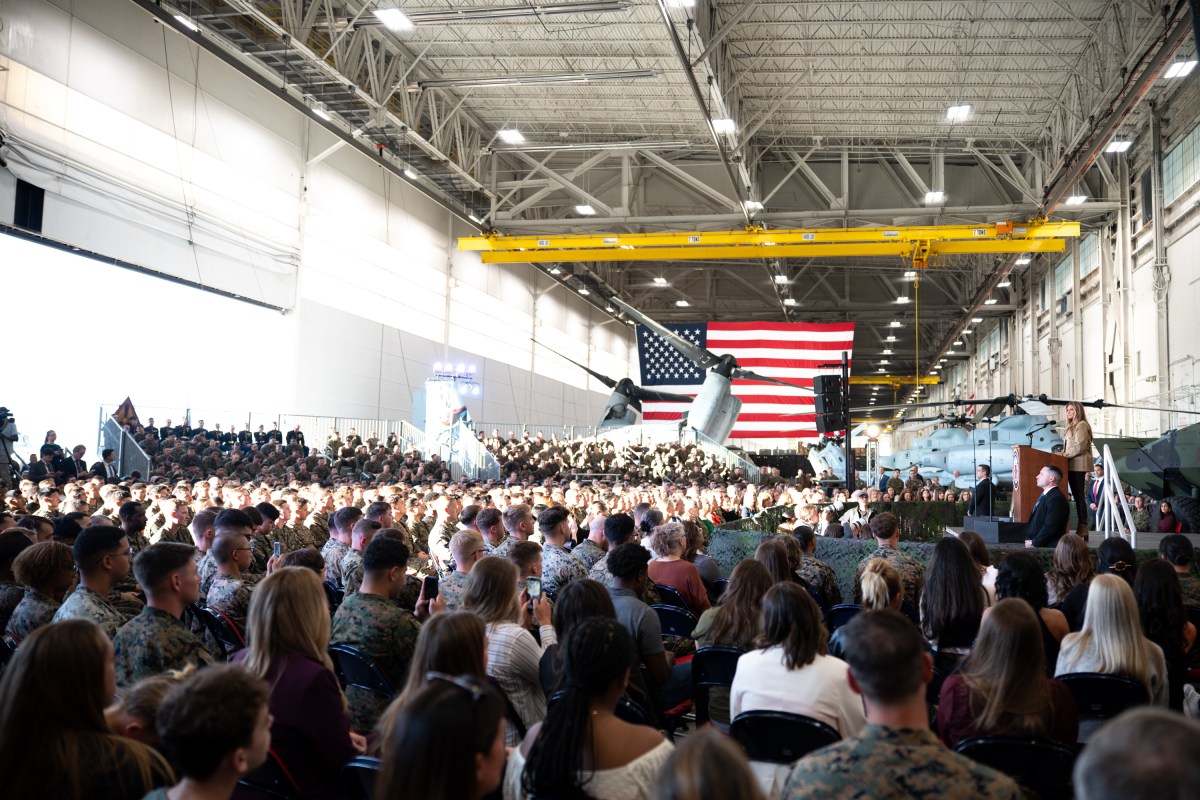 First Lady Melania Trump and Second Lady Usha Vance spend time with military members and their families to show appreciation for those who serve this holiday season at Camp Lejeune, NC and MCAS New, River, NC, Wednesday, November 19, 2025.  (Official White House Photo by Andrea Hanks)