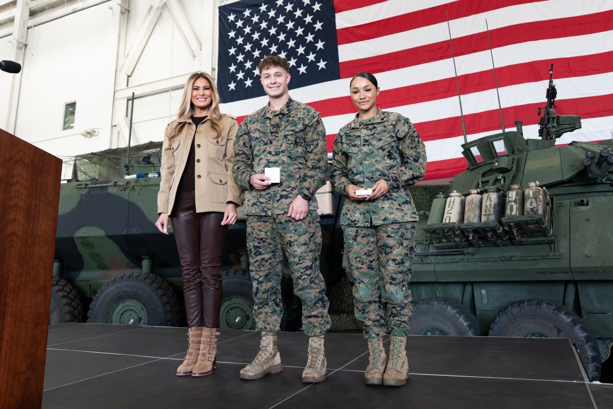 First Lady Melania Trump and Second Lady Usha Vance spend time with military members and their families to show appreciation for those who serve this holiday season at Camp Lejeune, NC and MCAS New, River, NC, Wednesday, November 19, 2025.  (Official White House Photo by Andrea Hanks)
