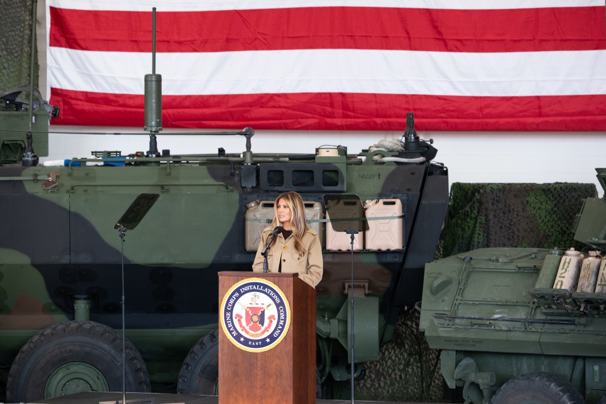 First Lady Melania Trump and Second Lady Usha Vance spend time with military members and their families to show appreciation for those who serve this holiday season at Camp Lejeune, NC and MCAS New, River, NC, Wednesday, November 19, 2025.  (Official White House Photo by Andrea Hanks)