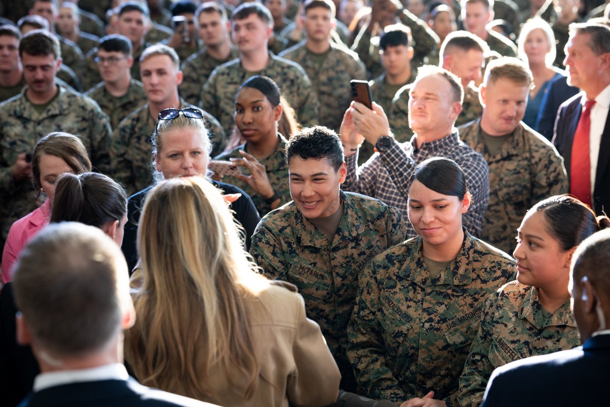 First Lady Melania Trump and Second Lady Usha Vance spend time with military members and their families to show appreciation for those who serve this holiday season at Camp Lejeune, NC and MCAS New, River, NC, Wednesday, November 19, 2025.  (Official White House Photo by Andrea Hanks)