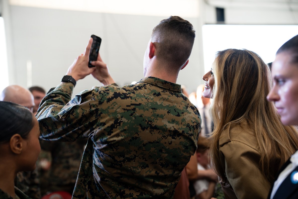 First Lady Melania Trump and Second Lady Usha Vance spend time with military members and their families to show appreciation for those who serve this holiday season at Camp Lejeune, NC and MCAS New, River, NC, Wednesday, November 19, 2025.  (Official White House Photo by Andrea Hanks)