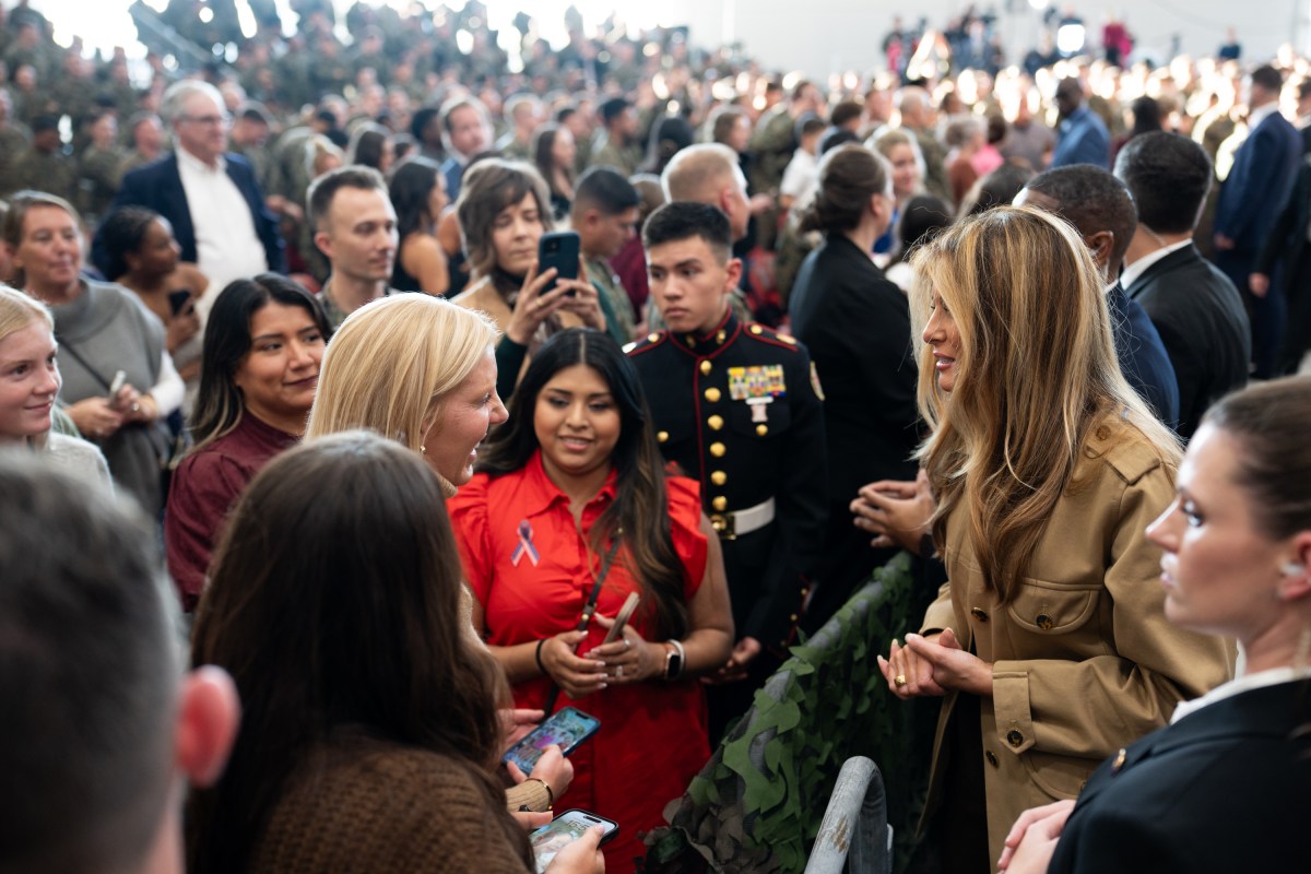 First Lady Melania Trump and Second Lady Usha Vance spend time with military members and their families to show appreciation for those who serve this holiday season at Camp Lejeune, NC and MCAS New, River, NC, Wednesday, November 19, 2025.  (Official White House Photo by Andrea Hanks)