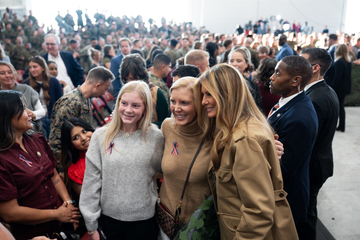 First Lady Melania Trump and Second Lady Usha Vance spend time with military members and their families to show appreciation for those who serve this holiday season at Camp Lejeune, NC and MCAS New, River, NC, Wednesday, November 19, 2025.  (Official White House Photo by Andrea Hanks)