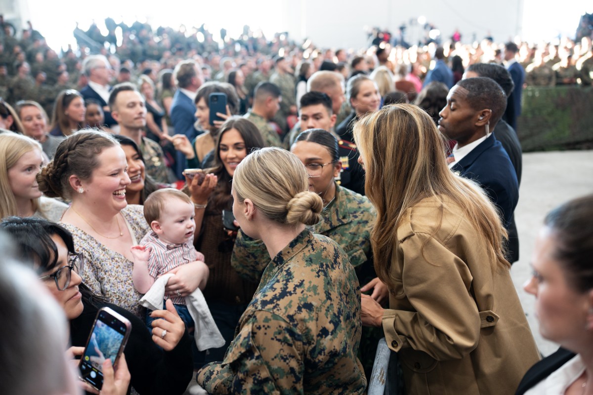 First Lady Melania Trump and Second Lady Usha Vance spend time with military members and their families to show appreciation for those who serve this holiday season at Camp Lejeune, NC and MCAS New, River, NC, Wednesday, November 19, 2025.  (Official White House Photo by Andrea Hanks)