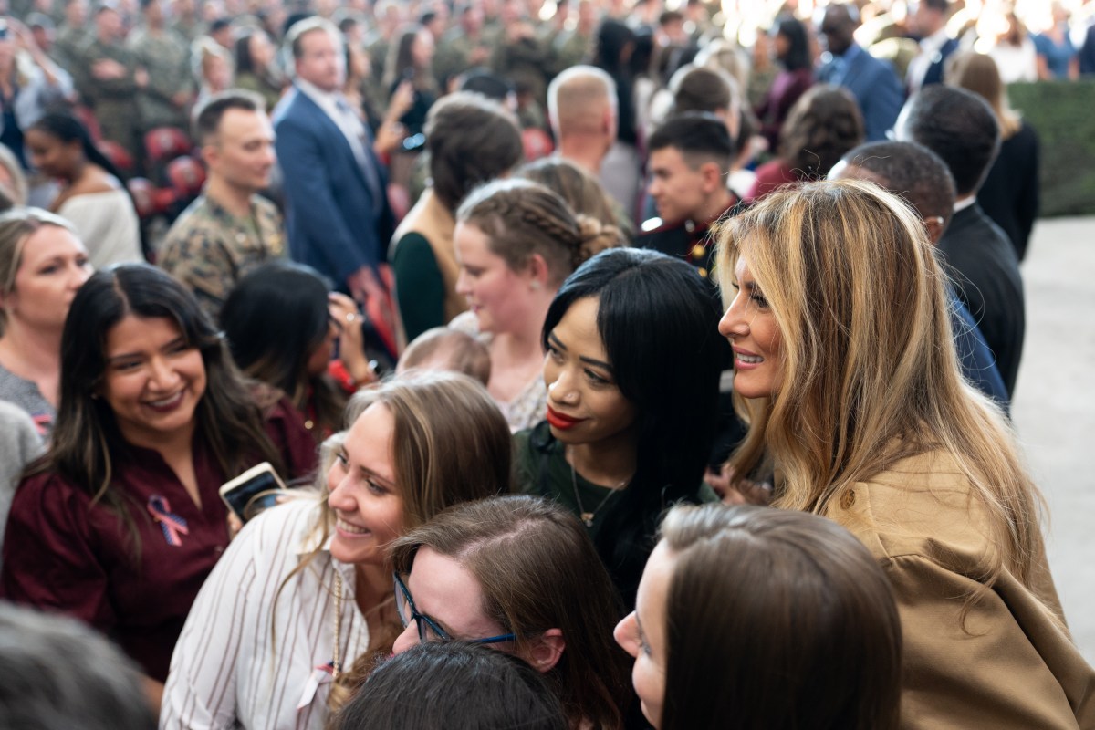 First Lady Melania Trump and Second Lady Usha Vance spend time with military members and their families to show appreciation for those who serve this holiday season at Camp Lejeune, NC and MCAS New, River, NC, Wednesday, November 19, 2025.  (Official White House Photo by Andrea Hanks)