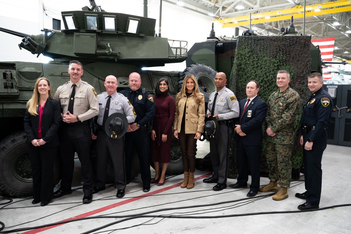 First Lady Melania Trump and Second Lady Usha Vance spend time with military members and their families to show appreciation for those who serve this holiday season at Camp Lejeune, NC and MCAS New, River, NC, Wednesday, November 19, 2025.  (Official White House Photo by Andrea Hanks)