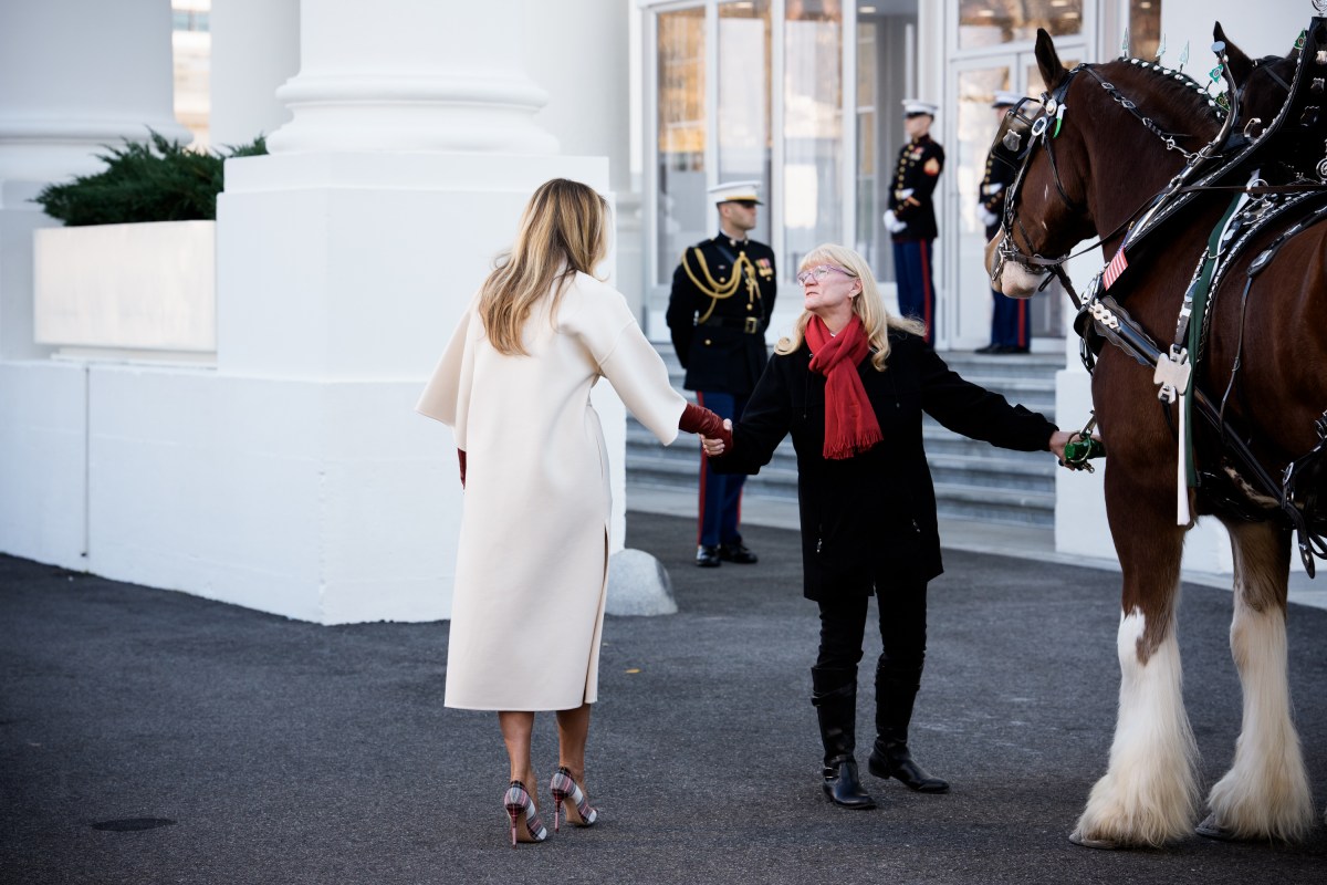First Lady Melania Trump receives the official 2025 White House Christmas tree on Monday, November 24, 2025 a at The White House. (Official White House Photo by Andrea Hanks)