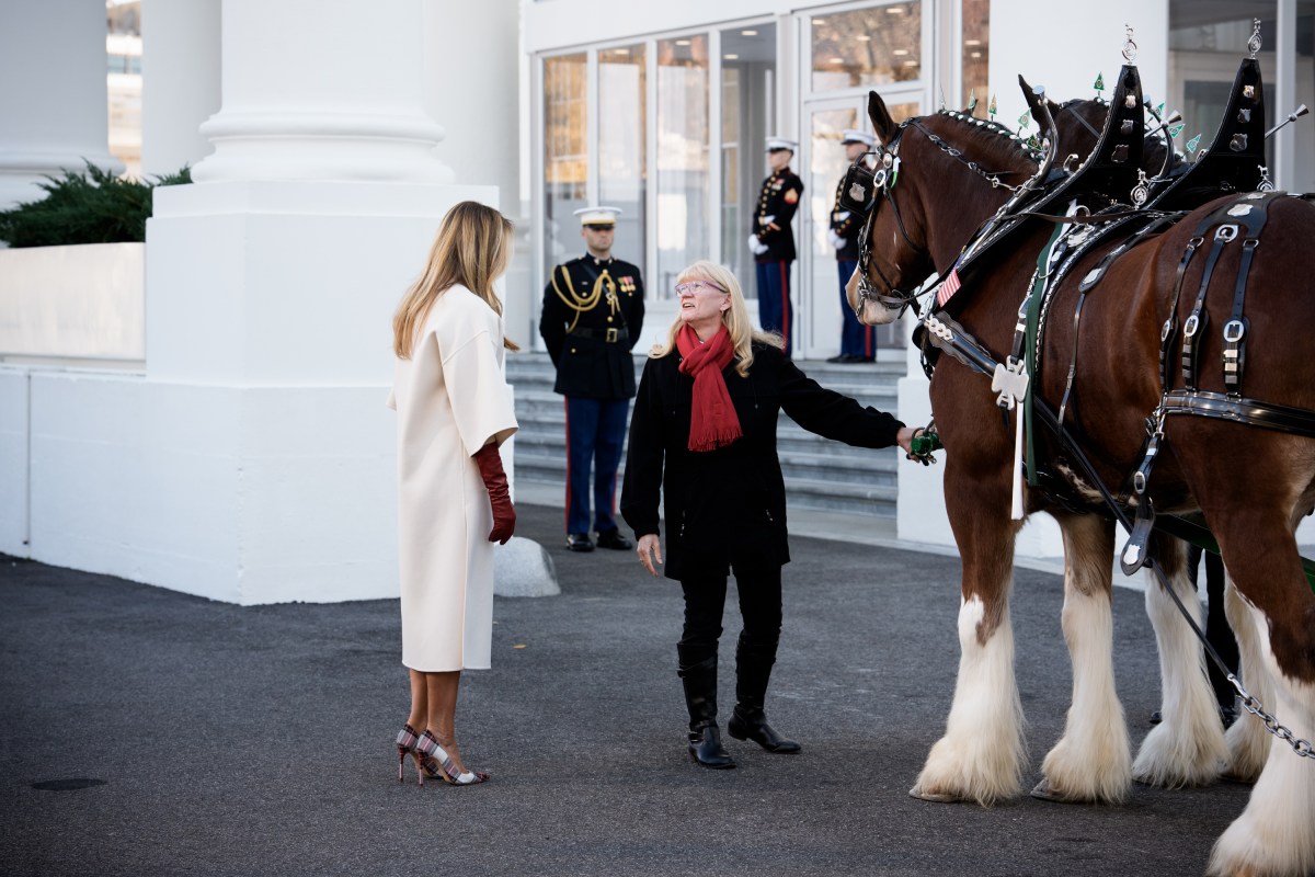 First Lady Melania Trump receives the official 2025 White House Christmas tree on Monday, November 24, 2025 a at The White House. (Official White House Photo by Andrea Hanks)