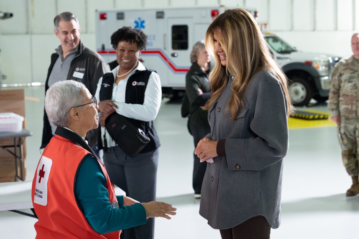 First Lady Melania Trump and Second Lady Usha Vance join the American Red Cross to deliver holiday care packages to military spouses at Joint Base Andrews, Monday, December 1, 2025. (Official White House Photo by Andrea Hanks)