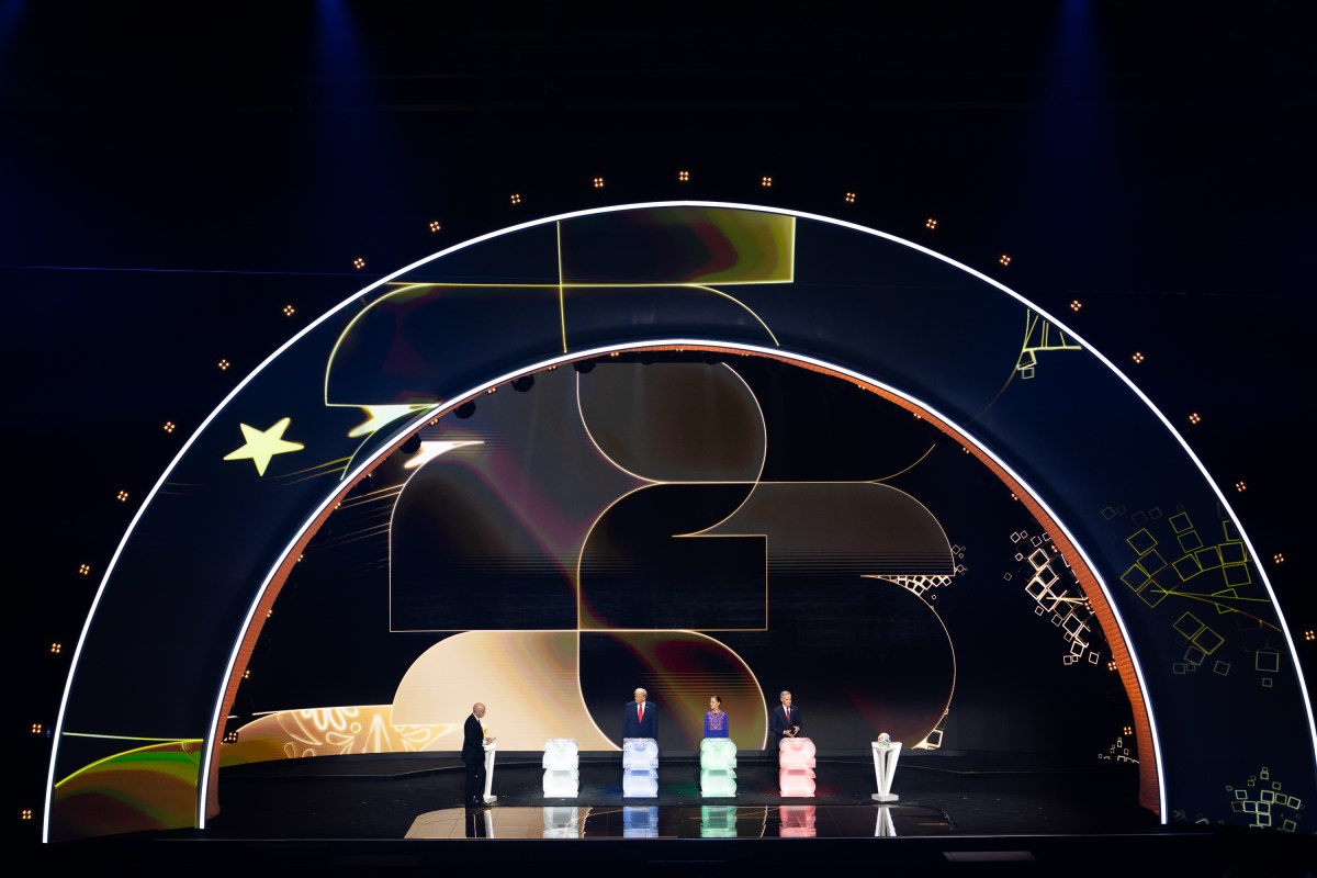 President Donald Trump participates in the FIFA World Cup drawing, Friday, December 5, 2025, at the John F. Kennedy Center for the Performing Arts in Washington, D.C. (Official White House Photo by Andrea Hanks)