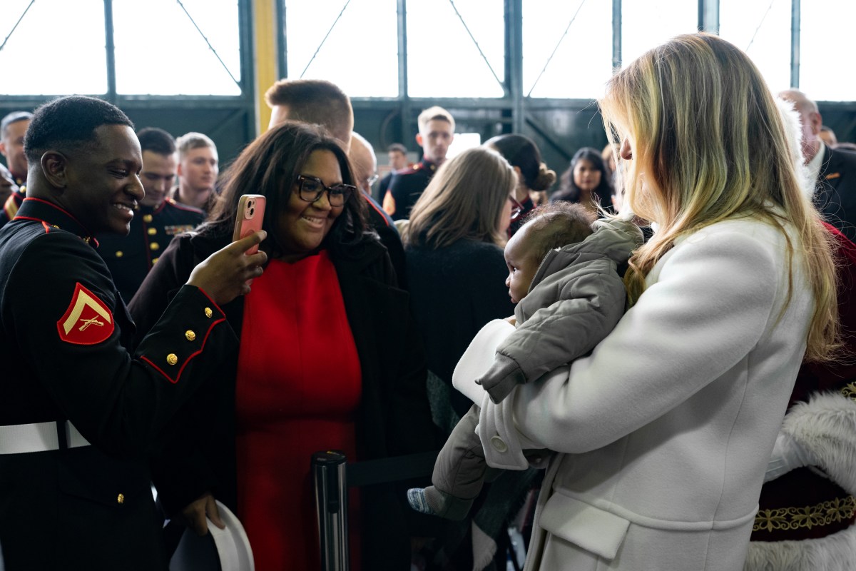 First Lady Melania Trump participates in a Toys for Tots Christmas event at Marine Corps Base Quantico, Monday, December 8, 2025. (Official White House photo by Andrea Hanks)